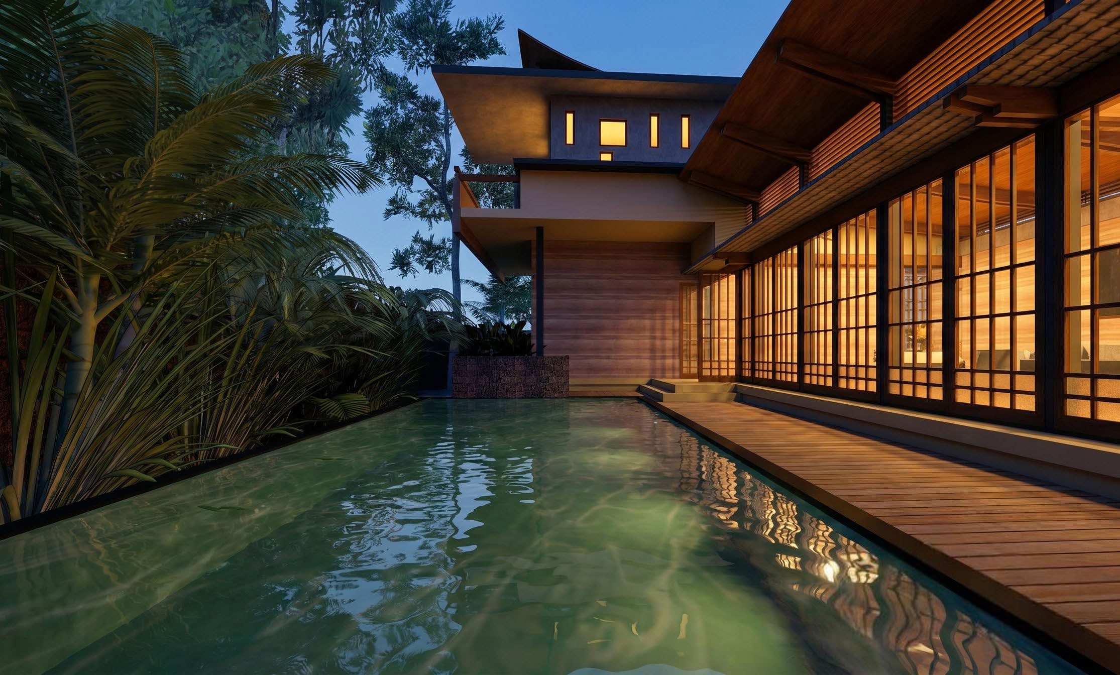 Pool at night